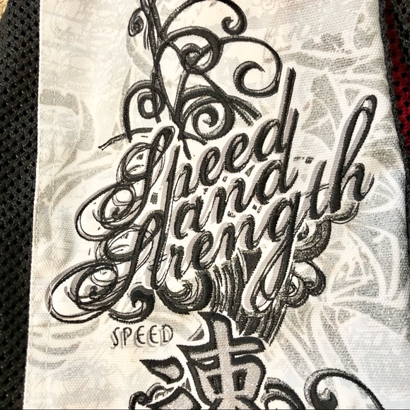 Speed & Strength black, red & white mesh motorcycle jacket w/ waterproof insert - Picture 6 of 15